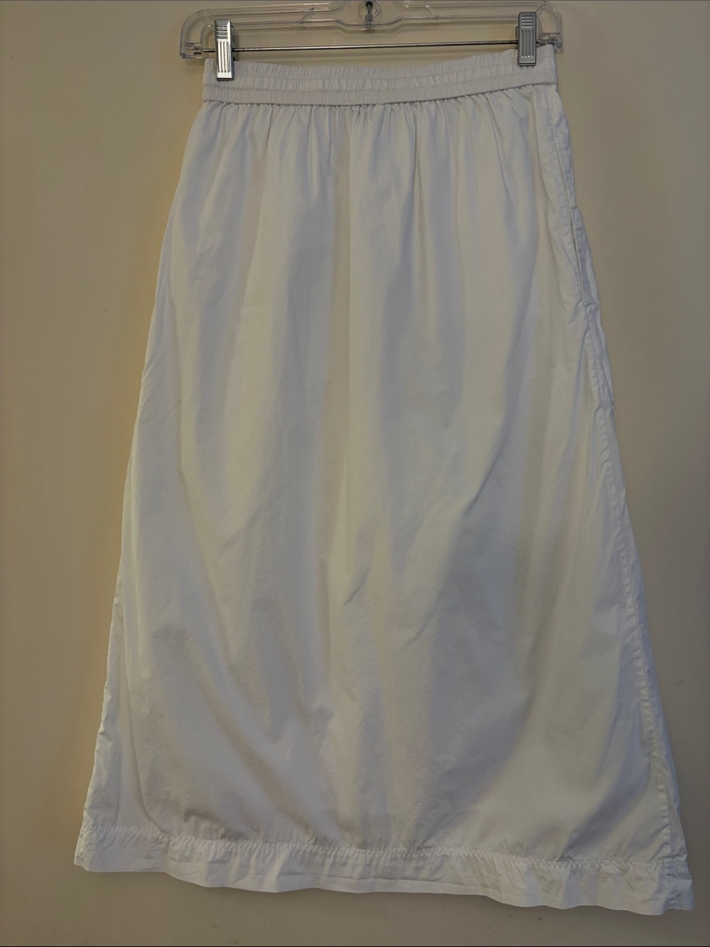 COS Women’s White Midi Drawstring Elastic Waist Front Slit Skirt, size US 2 - Picture 9 of 9